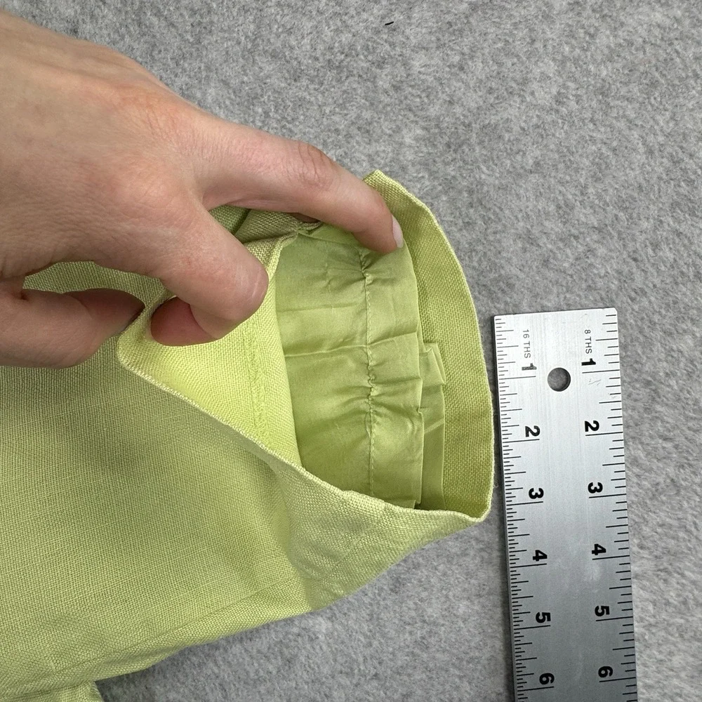 Talbots Petites Irish Linen Trousers Size 2P Light‎ Green Lined Straight Leg VTG